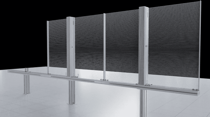Transparante LED wall opbouw vloer