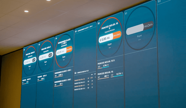 Close-up of the clock sale on the LED wall
